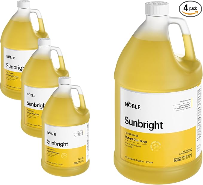 128 oz. / 1 Gallon Lemon Concentrated Liquid Dish Soap - 4/Case