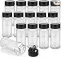 TUZAZO 14 Pcs Spice Bottles Plastic Seasoning Containers, 3 Oz Clear Plastic by TUZAZO