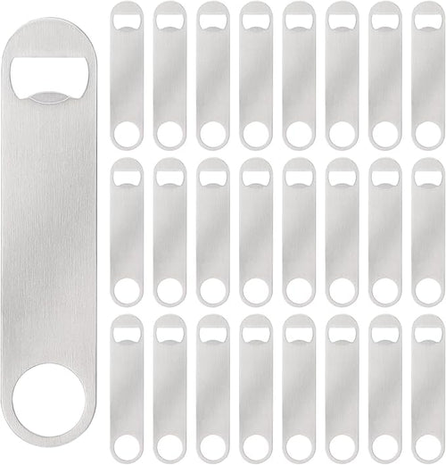 25 Pack Flat Beer Bottle Opener 7 inch Stainless Steel Flat Bottle Opener Beer by Yugada