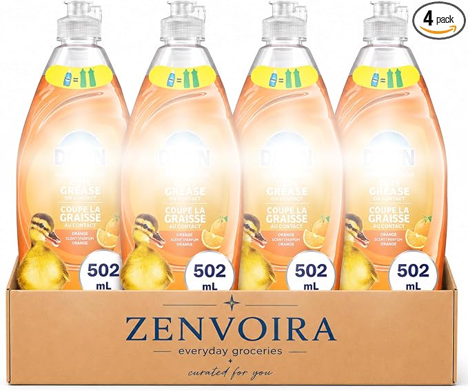 Dawn Ultra Dish Soap Dishwashing Liquid Orange 502ML- 4 Ct