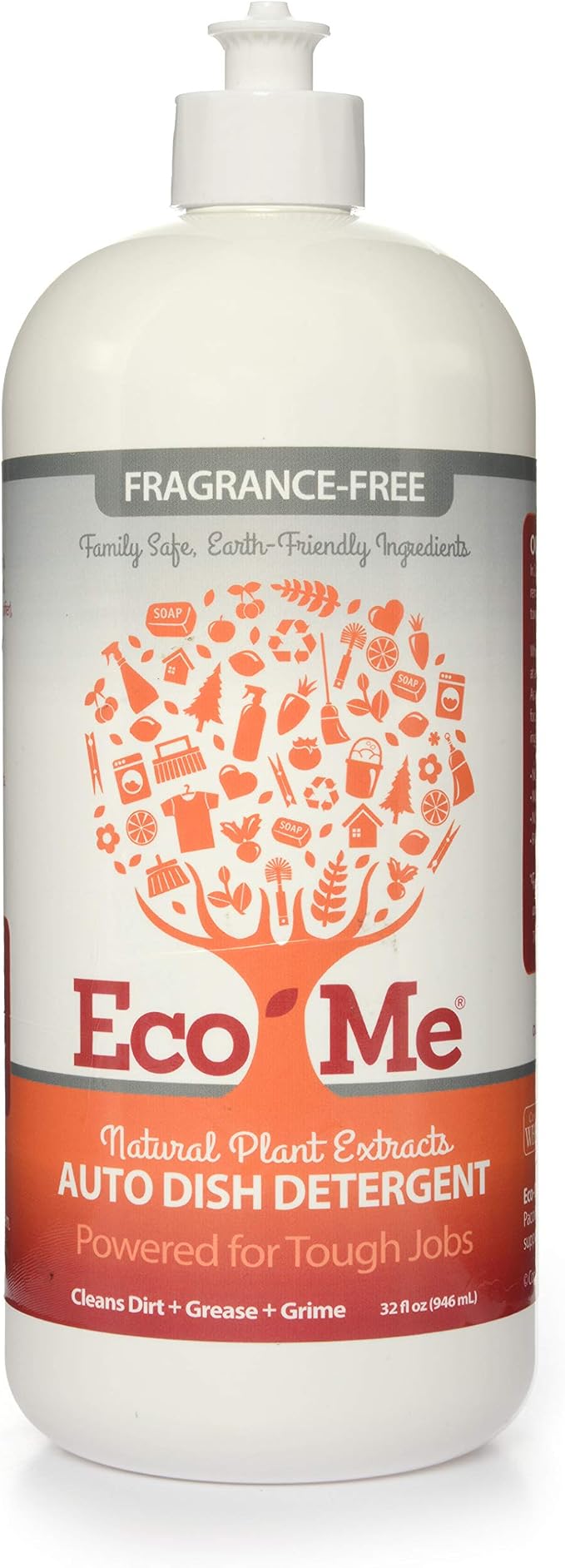 EcoMe Auto Dishwasher Gel Detergent, Fragrance-Free, 32 oz