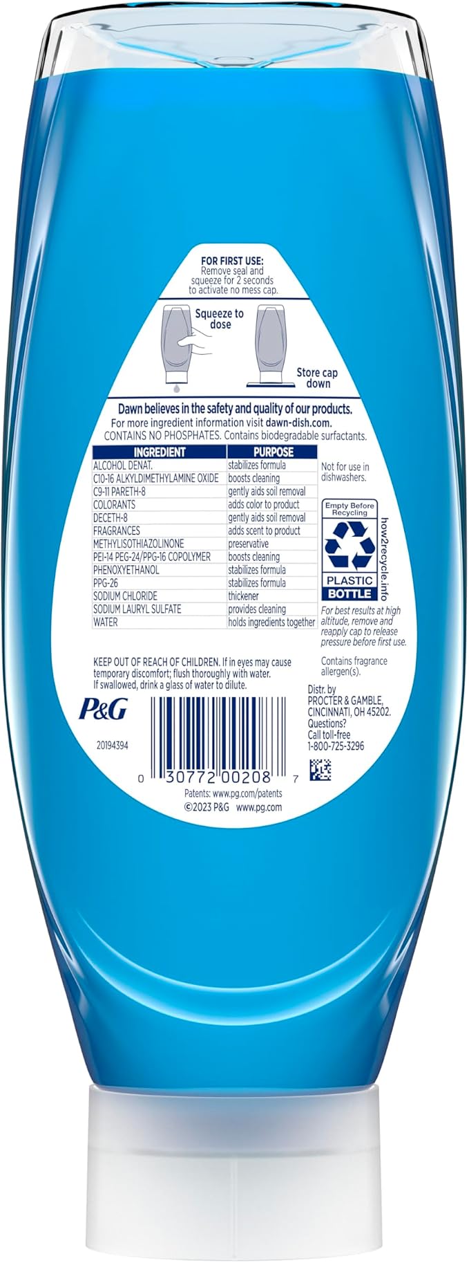 Dawn Ultra EZ-Squeeze Dish Soap,Dishwashing Liquid,Original,22oz,(Pack of 6)