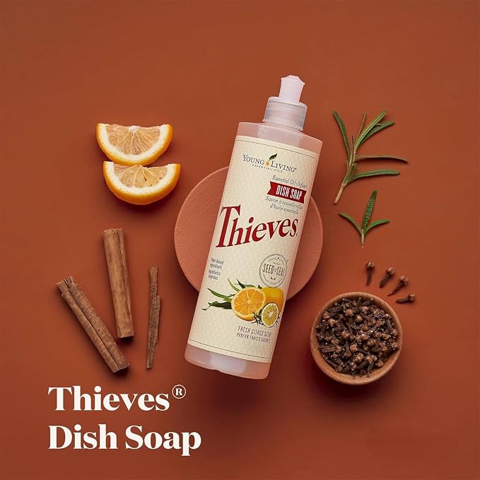 Young Living Thieves Dish Soap | 12 oz | Plant Based Dishwashing Liquid | Formulated with Lemon, Premium Essential Oils, and Water | Gentle on Hands | Ideal for Cleaning Dishes | 2 Pack