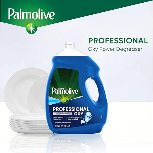 Palmolive Professional Liquid Dish Soap, Oxy Power Degreaser, 145 fl oz | Cuts Grease, Dishwashing Detergent, Paraben-Free, Leaves Dishes Sparkling Clean, Tough on Grease, Soft on Hands