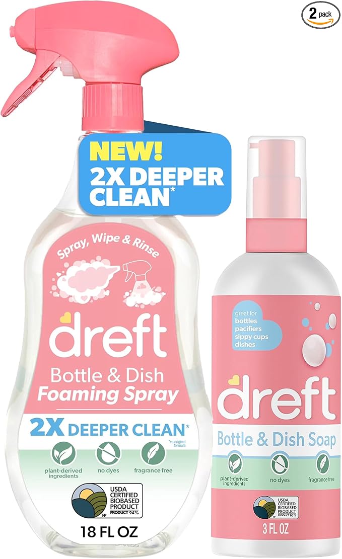 Dreft Foaming Baby Bottle and Dish Cleaning Spray + Dreft 3oz Bottle and Dish Soap