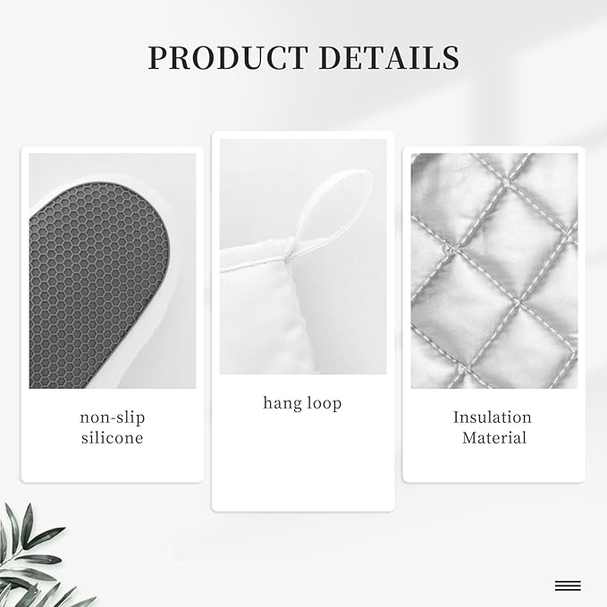 Sage Green Eucalyptus Oven Mitts and Pot Holders Sets Silicone Watercolor - Image 5