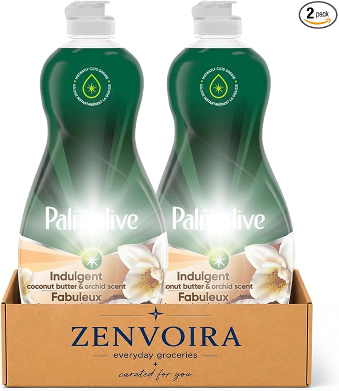 Cleaning Palmolive Liquid Dish Soap Coconut Butter Orchid Scent 591ML-2 Ct
