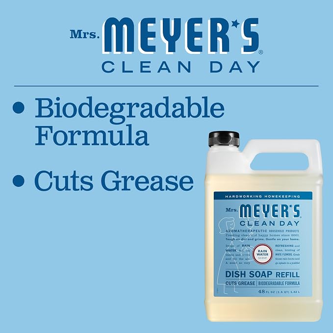 Mrs Meyer's Rain Water Dish Soap Refill, 1400 ML
