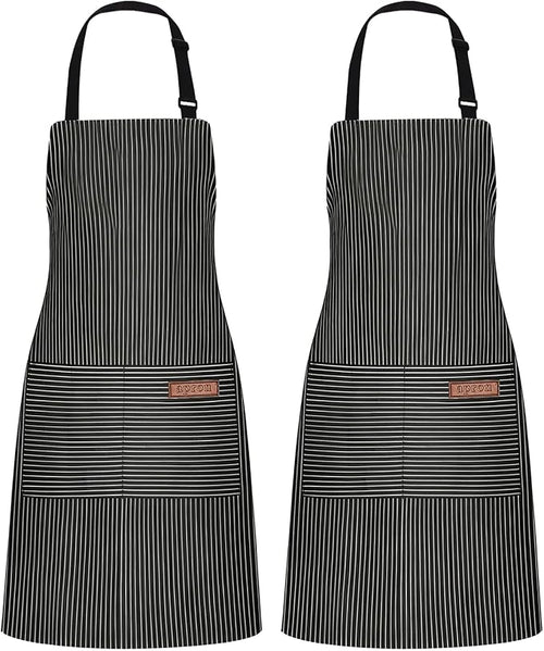 2Pack Adjustable Kitchen Apron for Women Men by ZAIORD