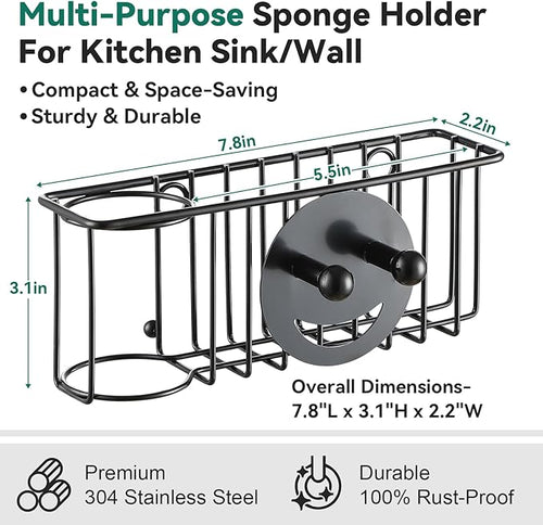 3-IN-1 Multiuse Sponge Holder for Kitchen Sink, Sponge Caddy for Scrub - Image 2