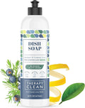 Therapy Clean Plant Based Dish Soap Liquid - Juniper & Lemon Zest fl. 16 oz - Non Toxic Dish Soap Liquid, All Natural Scent, Organic Dishwashing Cleaner and Detergent for Kitchen