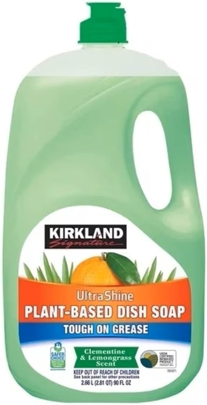 KIRKLAND Signature Ultra Shine Plant Based Dish Soap, 90 Fluid Ounce