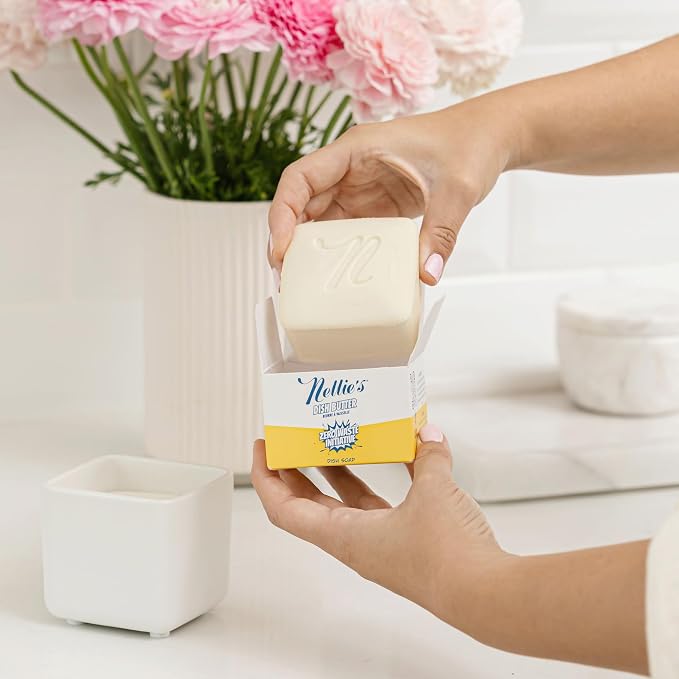 Nellie's Dish Butter Refill | Solid Dish Soap | Lemongrass Scent | 2 Pack | Phosphate-Free & Septic-Safe, Fits Nellie's Dish Butter Ceramic Container, Made in Canada