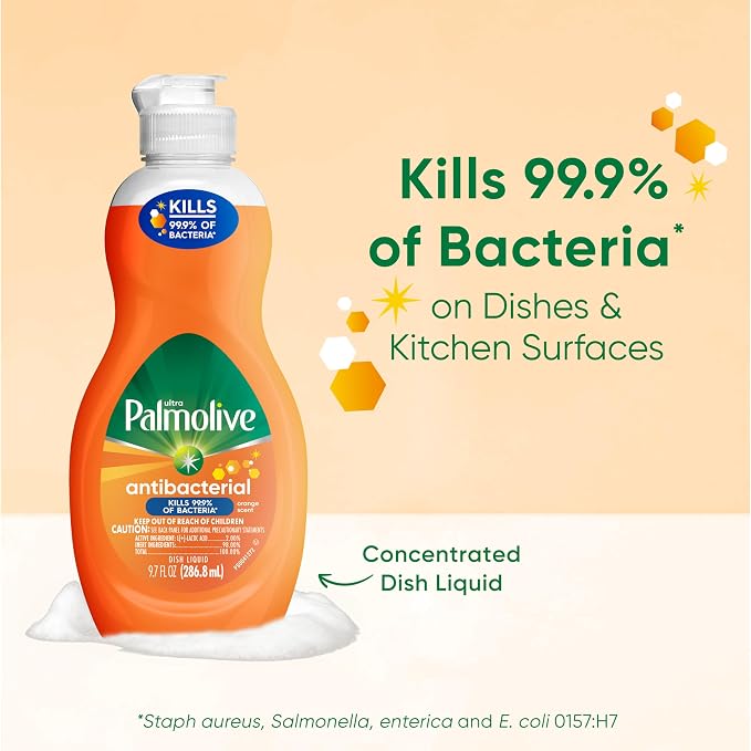 Palmolive Ultra Antibacterial Dish Liquid, Orange Scent, 9.7 fl oz