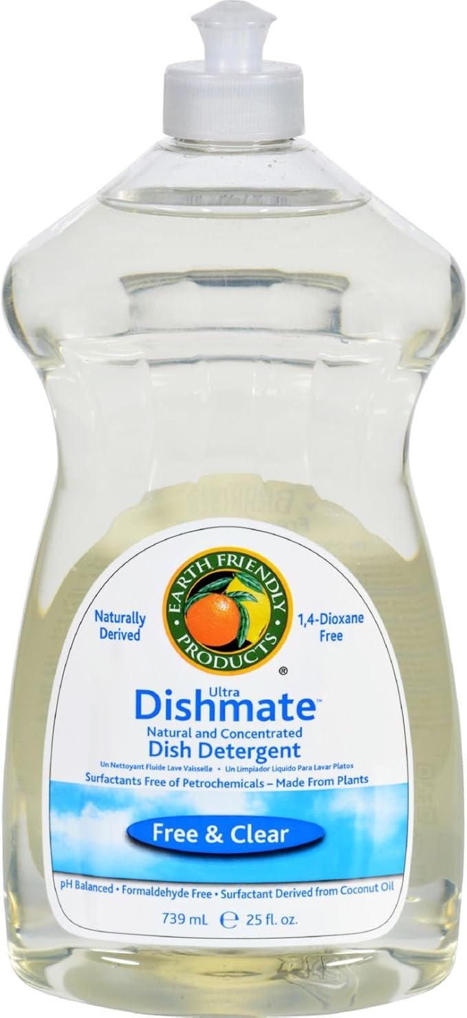 Earth Friendly Dishmate - Free and Clear - Case of 6 - 25 fl oz