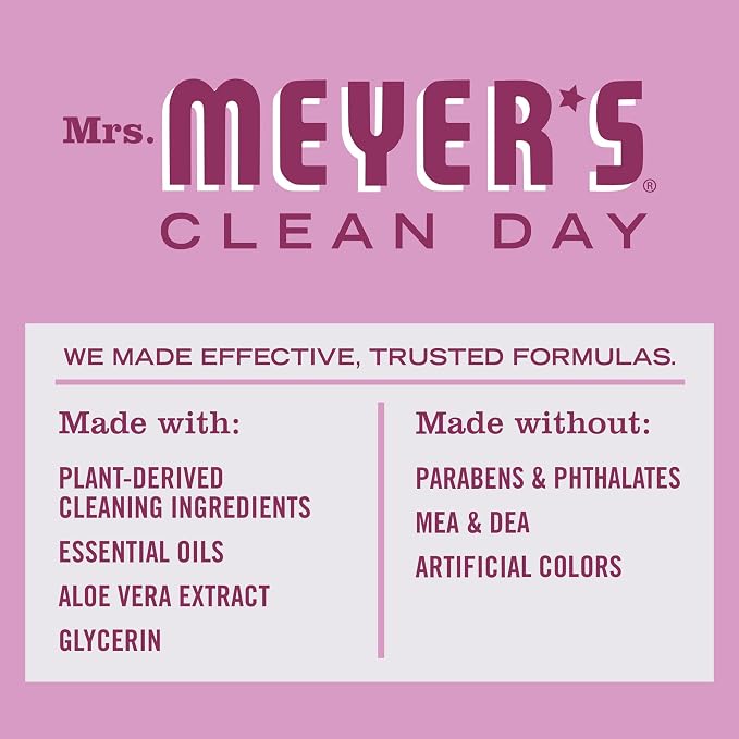 MRS. MEYER'S CLEAN DAY Dish Soap Peony 48oz & Hand Soap Lemon Verbena 33oz Refill Bundle