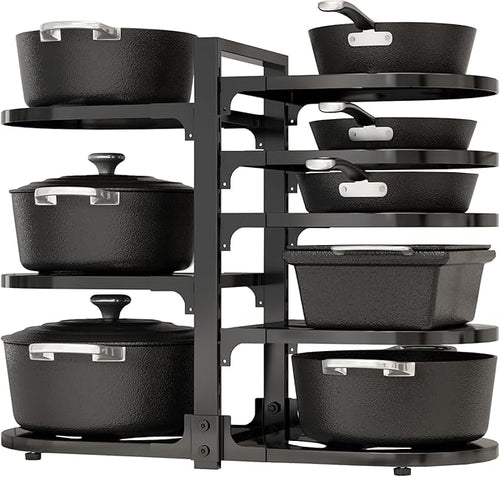 Adjustable Heavy Duty Pots and Pans Organizer Under Cabinet, 8-Tier Pot and Pan by Stayorganized