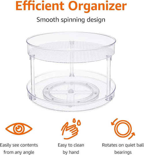 Amazon Basics 2 Tier Lazy Susan Turntable Organizer - Image 2