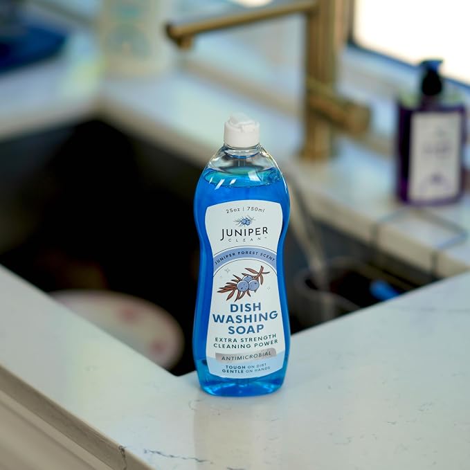 Juniper CLEAN, Dish Soap, Juniper Scent, Liquid Dish Washing Soap Squeeze Bottle 25 Fl Oz (Pack of 1)