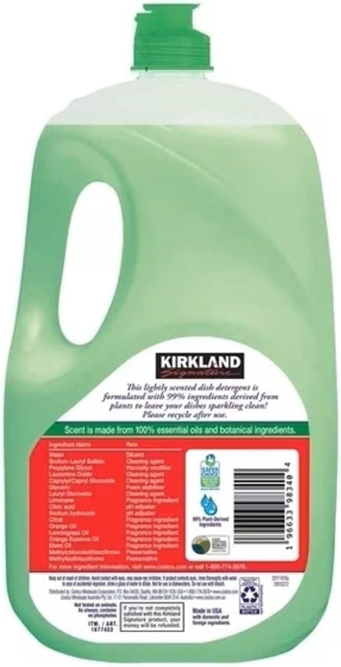 KIRKLAND Signature Ultra Shine Plant Based Dish Soap, 90 Fluid Ounce