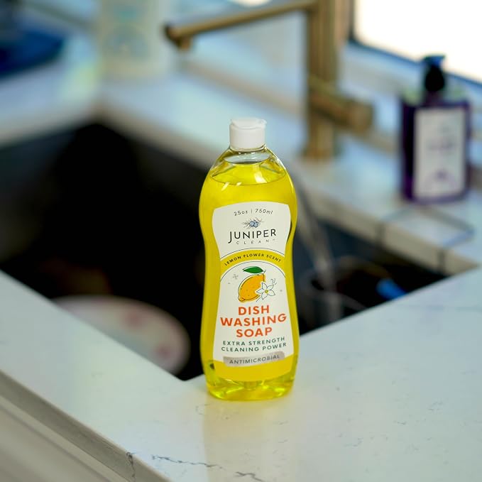 Juniper CLEAN, Dish Soap, Lemon Scent, Liquid Dish Washing Soap Squeeze Bottle 25 Fl Oz (Pack of 1)