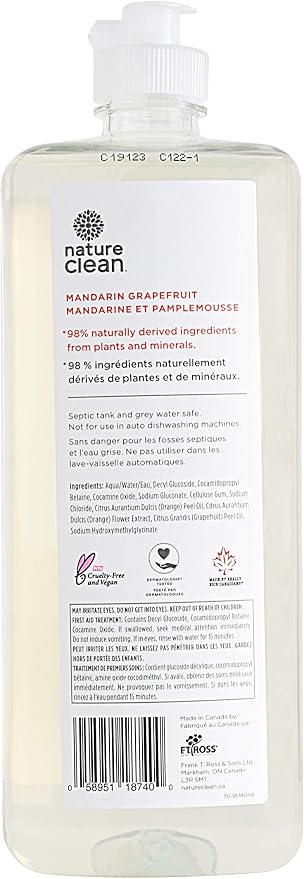 NATURES CLEAN Dish Liquid Mandarin, 740 ML