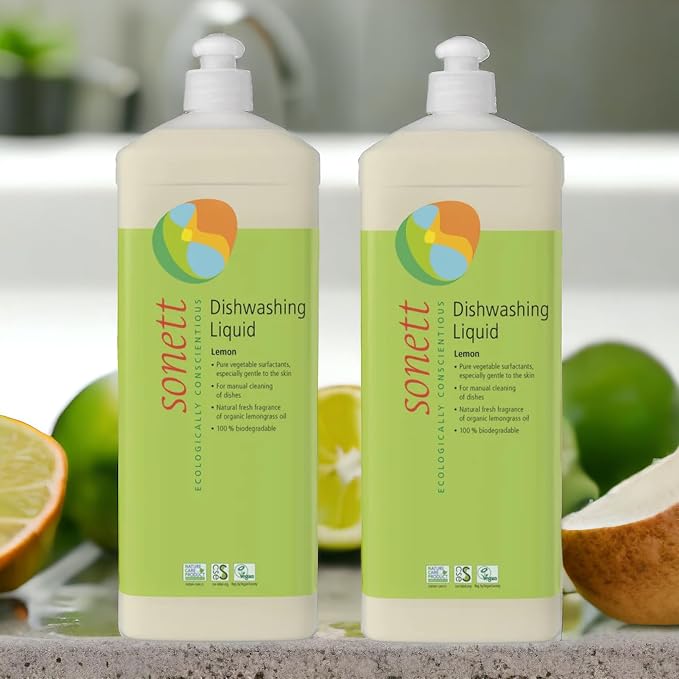 Sonett Organic Dishwashing Liquid Organic 100% Biodegradable Lemon, 34 Fl.Oz (1 Count)