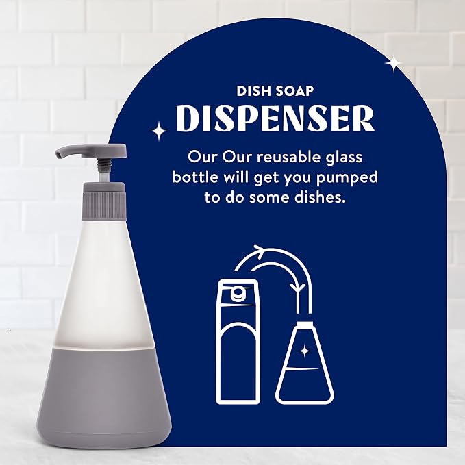 Cleancult Dish Soap Dispenser (15oz, 2 Pack) - Refillable Glass Soap Dispenser with Pump - Shatter Resistant Dish Soap Dispenser for Kitchen Sink - Non Slip Silicone Sleeve - Charcoal