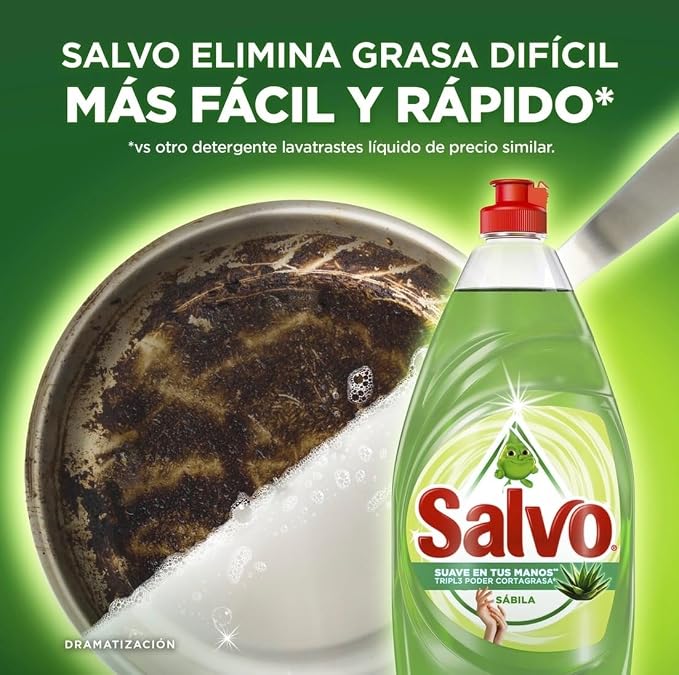 SALVO Liquid Dish Detergent with Aloe Vera, 1.2L, 2 Pack