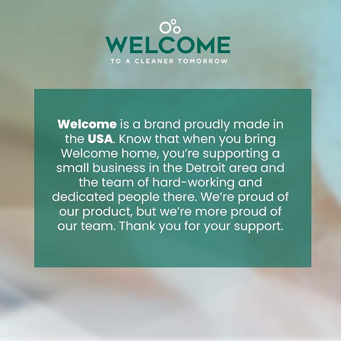 WELCOME Dish Soap - Cuts Grease - Soft on Hands - Paraben & Phthalate Free - Made in the USA - Sea Salt and & Lotus (16oz) 2 Pack