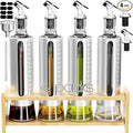 SINYWAY Oil Dispenser Bottle, 4 Pack Glass Olive Oil Dispenser Bottle by SINYWAY