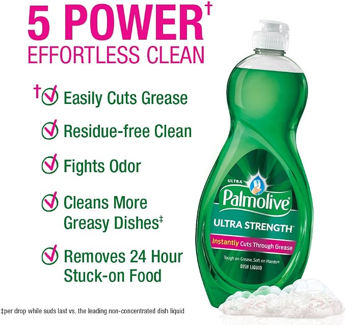 Palmolive Ultra Strength Liquid Dish Soap, Original - 10 Fluid Ounce (9 Pack)