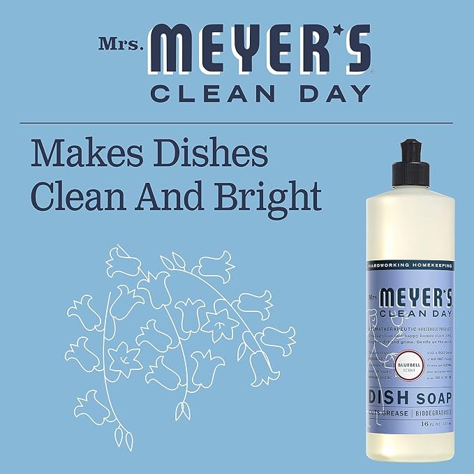 Mrs. Meyer's Liquid Dish Soap Bluebell, 16 FL OZ (Pack of 1)