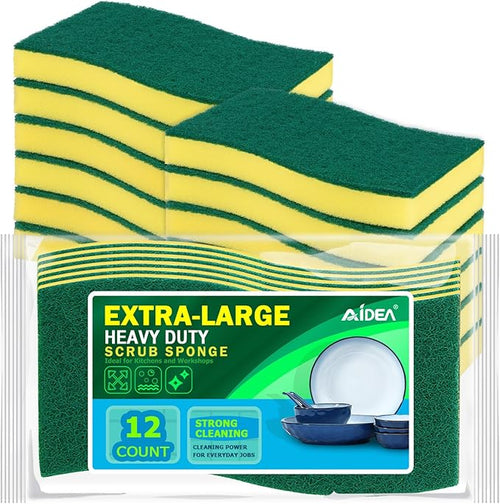 AIDEA Sponges Kitchen, XL Heavy Duty Dish Sponge, Cleaning Dish Scrubber Sponge by AIDEAHOME