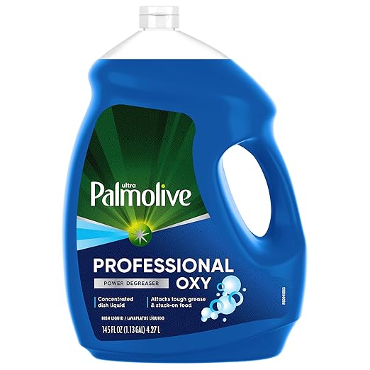 Palmolive Professional Liquid Dish Soap, Oxy Power Degreaser, 145 fl oz | Cuts Grease, Dishwashing Detergent, Paraben-Free, Leaves Dishes Sparkling Clean, Tough on Grease, Soft on Hands