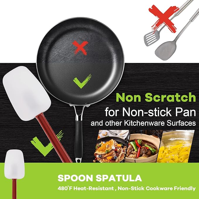 Silicone Rubber Spatula Set of 3, High Heat, Commercial - Image 3