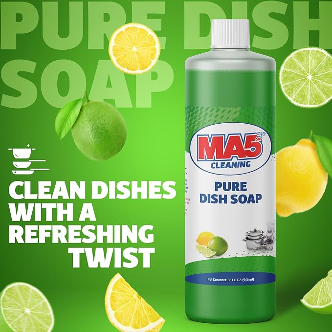 MA5X CLEANING Pure Liquid Dish Soap, 32oz | Pack of 2
