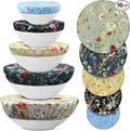 Patelai 10 Pcs Bowl Covers Reusable in 5 Size Stretch Cloth Fabric Elastic Food by Patelai