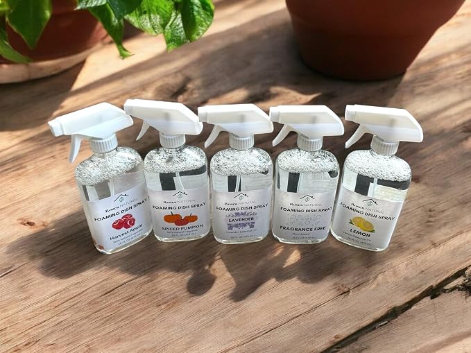 Lavender Foaming Dish Spray — Plant-Based, Non-Toxic & Hypoallergenic Cleaner, Powerful Foaming Action Cuts Grease, Spray • Wipe • Rinse, 16 fl oz
