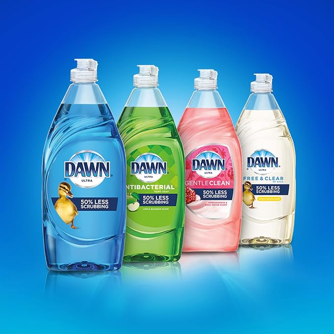 Dawn Ultra Gentle Clean Dishwashing Liquid Dish Soap, Pomegranate & Rose Water Scent, 24 fl oz