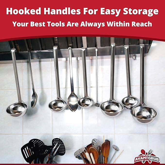 Super Sturdy, Ergonomic 8 Oz. Soup Ladle 3 Pk. Stainless Steel Ladles - Image 7
