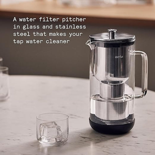 Aarke Purifier Regular Glass Pitcher Bundle w/Steel Filter, 3 Enriched + 1 Pure - Image 2