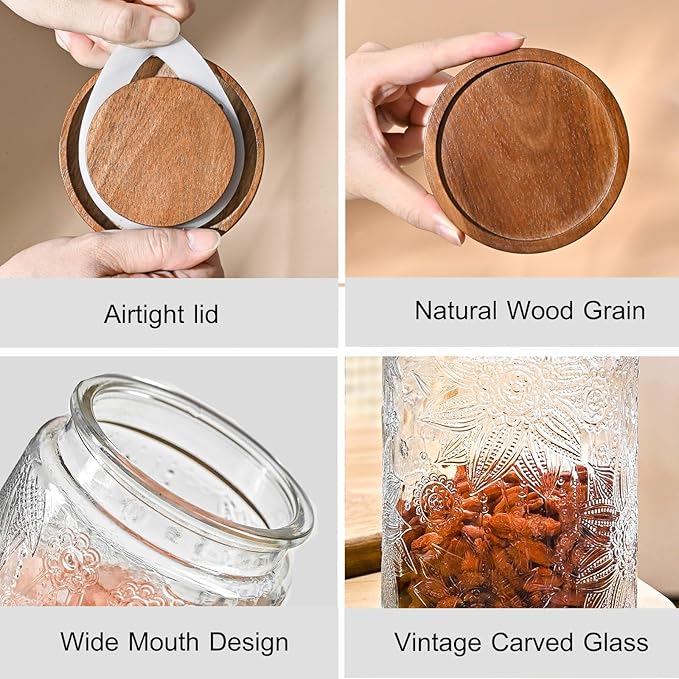 Adodeen 24oz Vintage Glass Canister - Image 5