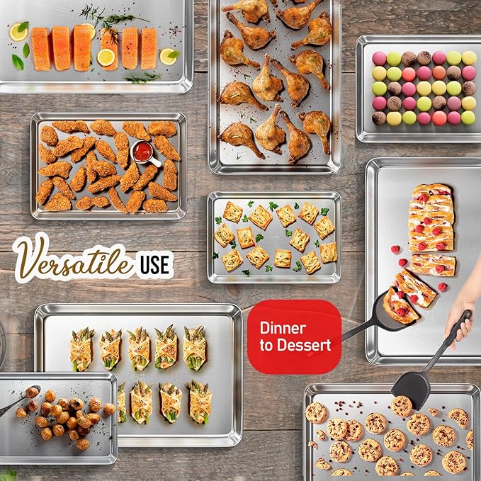 Eatex Aluminum Baking Sheet Set, Nonstick Cookie Sheets - Image 7