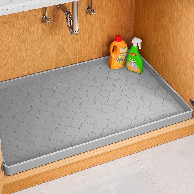 Jin&Bao Waterproof Under Sink Mat 37" x 19", Thick Silicone Mat Cabinet by Jin%26Bao