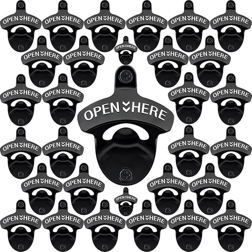 30 PCS Stainless Bottle Opener Wall Mount Black Bulk Beer Soda Cap Opener by Wallmountedbottleopener