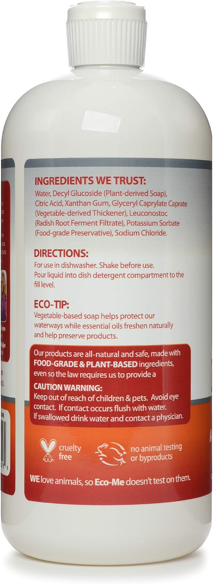 EcoMe Auto Dishwasher Gel Detergent, Fragrance-Free, 32 oz