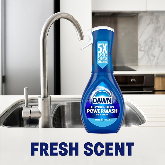 Dawn Platinum Powerwash Dish Spray, Dish Soap, Fresh Scent, 96 Fl Oz, Pack of 6