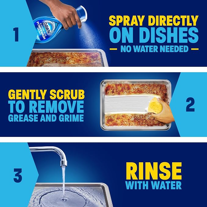 Dawn Dish Soap Spray Kitchen Household Essentials 1 Tropical Blend Starter Kit and Watermelon Refill Combo Pack, 16 oz (each)