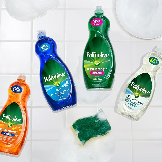 Palmolive Ultra Oxy Boost Liquid Dish Soap, 9.7 fl oz | Cuts Grease, Dishwashing Detergent, Paraben-Free, Leaves Dishes Sparkling Clean, Tough on Grease, Soft on Hands